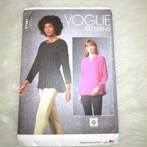 VOGUE V1681 Sz 16-22 Misses loose fitting tops in 2 styles